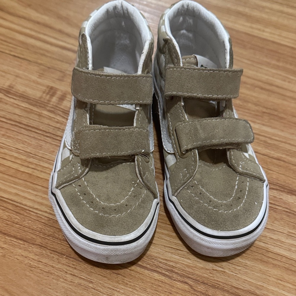 Vans Tan and White Low-Top Sneakers